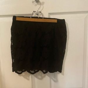 Zara black lace mini skirt